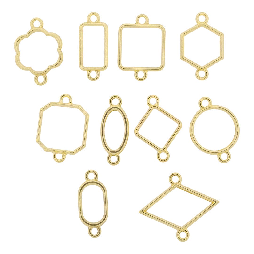 Crafteria Gold 10 In 1 Rakhi Bezels Set