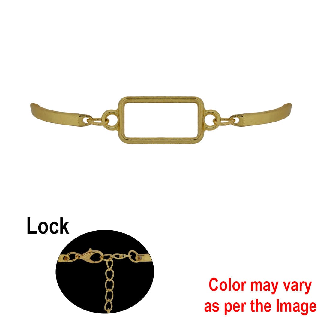 Crafteria Gold 1Pc Rectangle Bracelet Bezels