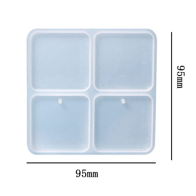 My Store Silicon Mould 4 Cavity Square Rakhi ,Lumba ,Jewellery & Clip Mould