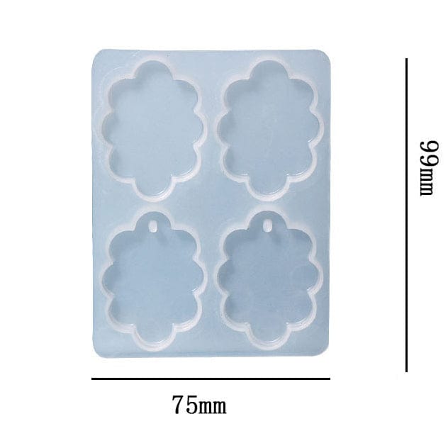 My Store Silicon Mould 4 Cavity Oval Scalap Rakhi ,Lumba ,Jewellery & Clip Mould