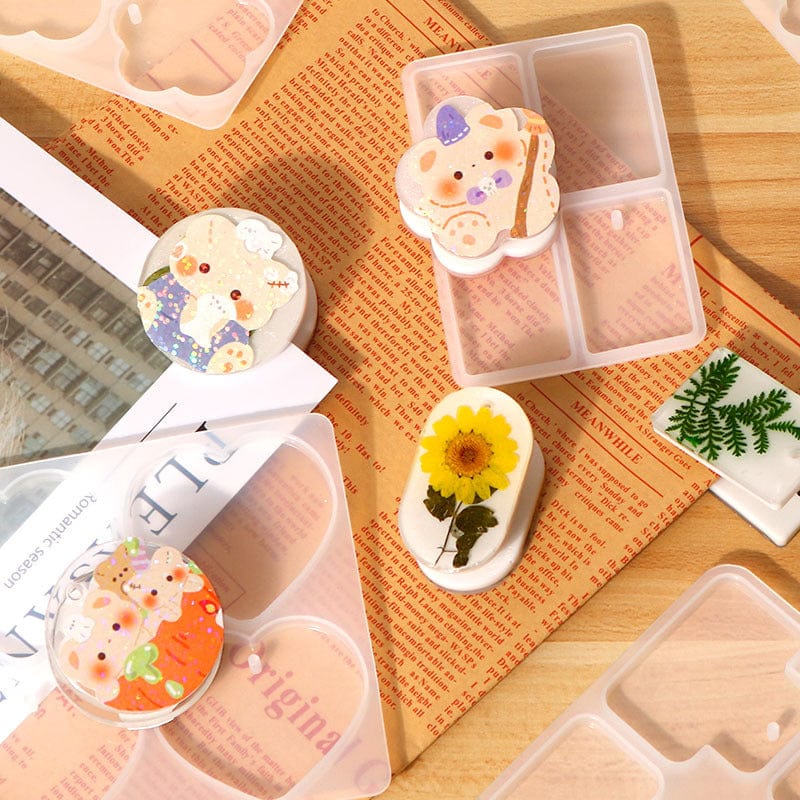 My Store Silicon Mould 4 Cavity Rectangle Rakhi ,Lumba ,Jewellery & Clip Mould